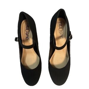 True Topic Brand Mary Jane Style High Black Heel Shoes Size 8 New #349